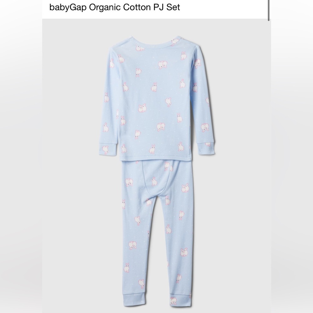 Gap Organic Cotton PJ Set Bunny Print Blue Size 6
